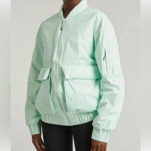 NWT Rains Fuse Bomber Jacket Unisex Mineral Size XS Oversized